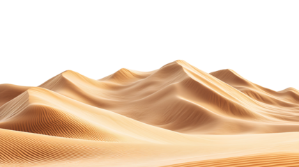 Abstract Sand Dunes Desert Landscape Isolated on Transparent Background Digital Render Illustration