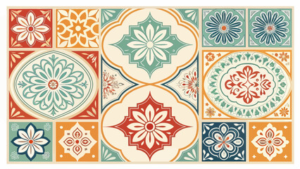 A colorful Moroccan tile pattern design illustration