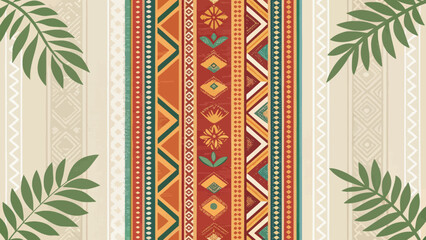 A Filipino Tribal Weave Pattern with Bold Colors and Designs