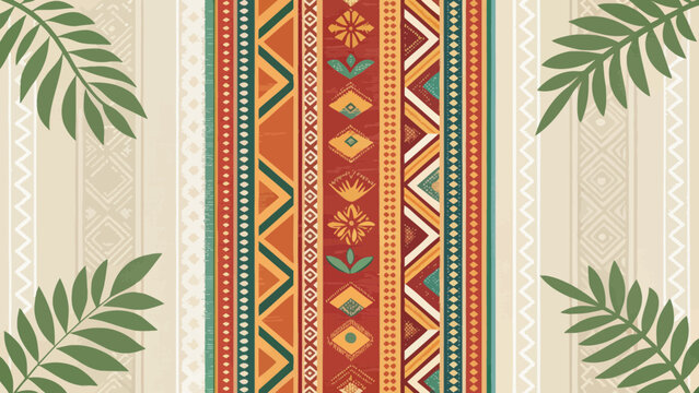 A Filipino Tribal Weave Pattern with Bold Colors and Designs