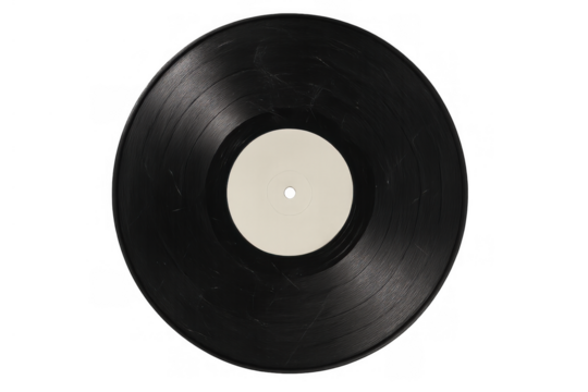 Vinyl record presenting classic music and audio, representing vintage sound, retro culture, and analog playback, transparent background - Powered by Adobe