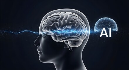 Obraz premium Tech Background Showing Human–AI Interaction