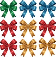 Gift, bow, ribbon, festive, holiday, celebration, decoration, colorful, shiny, metallic, wrap, ornament, vector, illustration, CAD, drawing, flat, design, icon, template