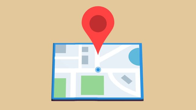 FOLDED MAP WITH POINTER ANIMATION MOTION GRAPHIC CHORMA KEY 