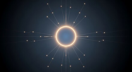 Solar Eclipse with Radiant Ring and Stellar Background