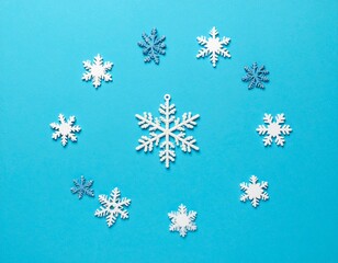 snowflakes on blue background