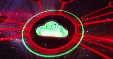 CO2 neutral zero emission decarbonize and eco friendly symbol digital concept. Cyber technology and computer network background abstract 3d animation. - Powered by Adobe