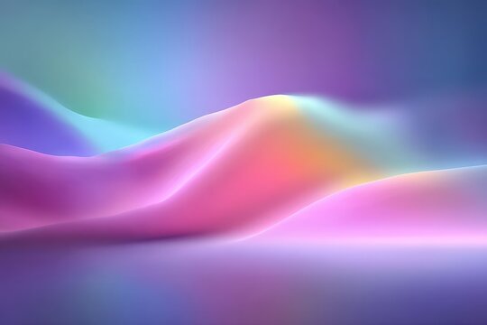 Soft colorful gradient landscape with silky purple pink and blue waves for abstract background