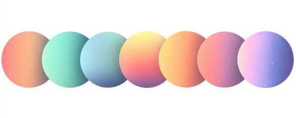 Pastel gradient circles lineup in soft rainbow hues for an abstract color motif