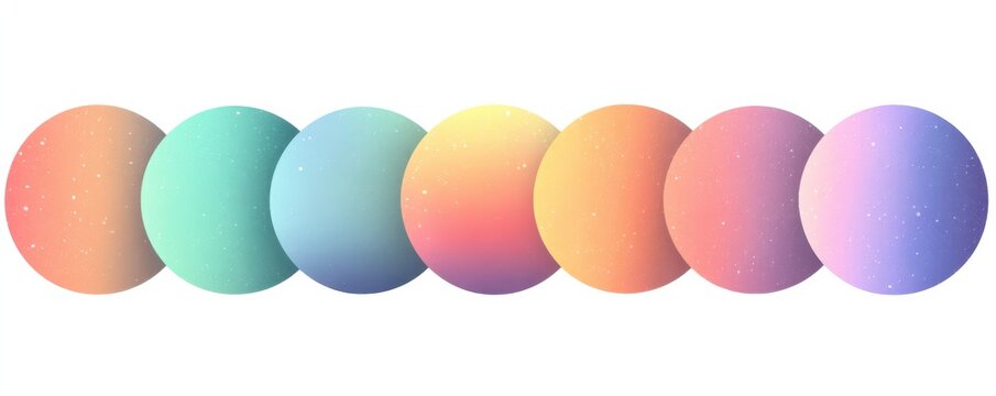Pastel gradient circles lineup in soft rainbow hues for an abstract color motif - Powered by Adobe