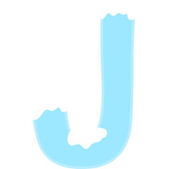 Snowy Letter J Clipart