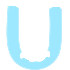 Snowy Letter U Clipart