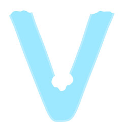 Snowy Letter V Clipart