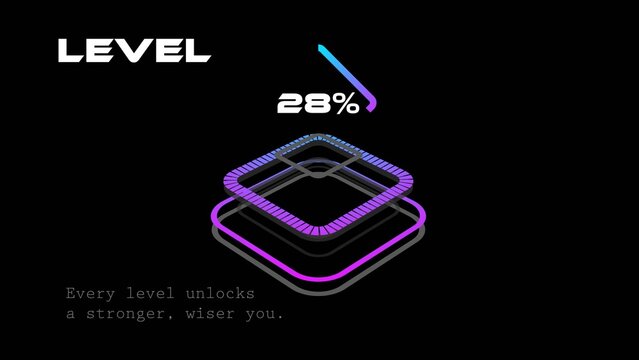 Neon Gradient Level Progress Indicator