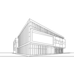 Modern architectural building design with geometric lines and angles  