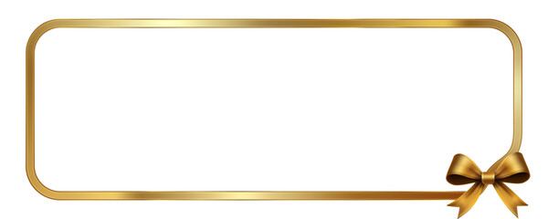 Horizontal golden rounded frame with a decorative ribbon bow