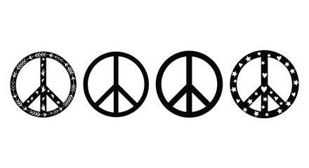 Four peace symbol variations