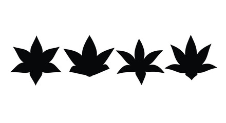 Obraz premium Four cannabis leaf silhouettes in a row