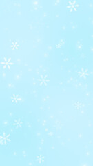 new year snowflakes and bokeh lights on bright blue background with shiny glitter stars,year and christmas holiday celebration vertical social media design element	