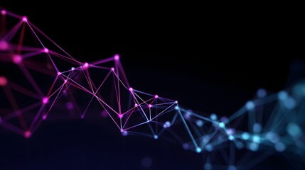 Abstrakte digitale Netzstruktur aus leuchtenden Knotenpunkten
