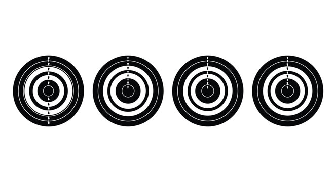Four targets, a symbol of accuracy and precision