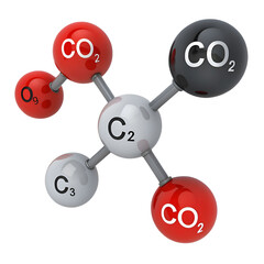 carbon dioxide formula on white background isolated