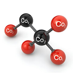 carbon dioxide formula on white background isolated