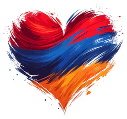 armenia flag vector art illustration in a heart shape