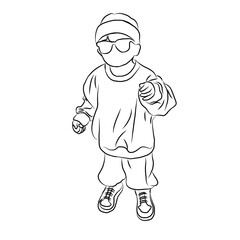 Stylish Toddler with Beanie Line Art
​
2. 