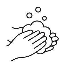Obraz premium Hands washing with soap bubbles icon hygiene