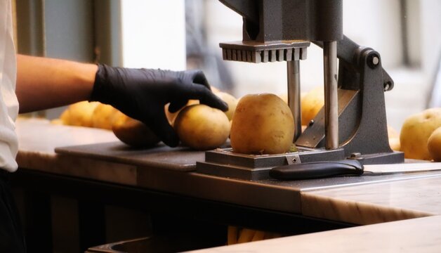 man cutting vegetables