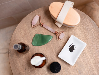 Rose quartz and jade beauty toolkit for skincare
