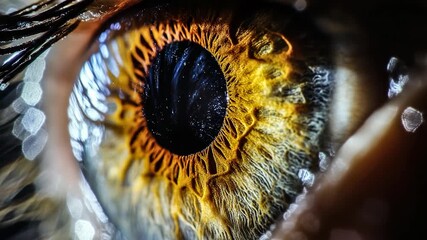 A detailed view of an individual's eye, useful for s or as a focal point