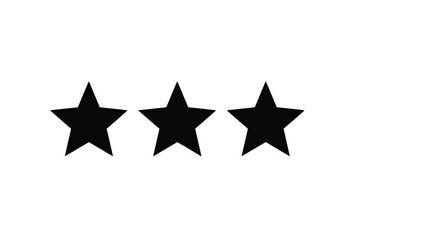 Three black star silhouettes for graphic design