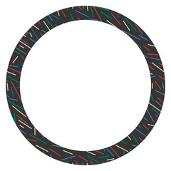 Decorative frame geometric pattern featuring scattered, multicolored diagonal lines on a dark background. Clean and modern abstract background ideal for your designs.