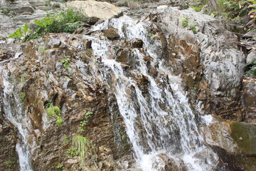 A small mountain waterfall