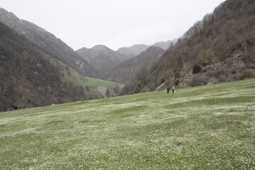 A sunny spring day in a mountain village