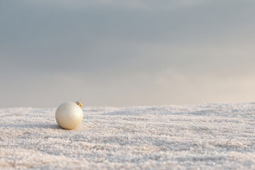 snowy background perfect for greeting card depicting calm winter morning with light dusting of snow covering