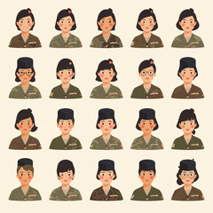 Veteran Warrior Icon, veteran warrior character war set