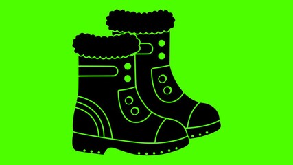 winter illustration fashion silhouette video logo green icon screen outline footwear boot shoes style boots snow design shoe clothing shape beautiful vector graphic background