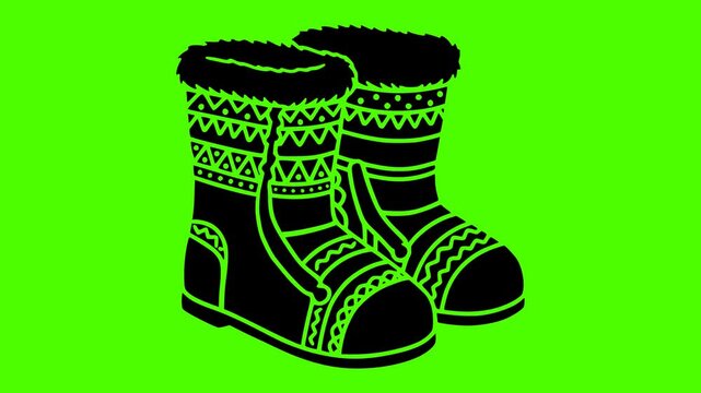 winter illustration fashion silhouette video logo green icon screen outline footwear boot shoes style boots snow design shoe clothing shape beautiful vector graphic background