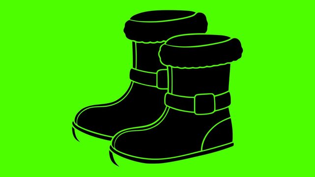 winter illustration fashion silhouette video logo green icon screen outline footwear boot shoes style boots snow design shoe clothing shape beautiful vector graphic background