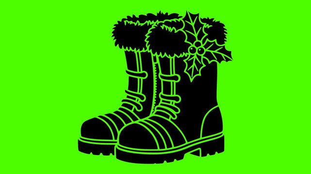 winter illustration fashion silhouette video logo green icon screen outline footwear boot shoes style boots snow design shoe clothing shape beautiful vector graphic background