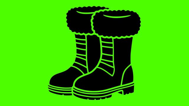 winter illustration fashion silhouette video logo green icon screen outline footwear boot shoes style boots snow design shoe clothing shape beautiful vector graphic background