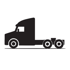 Semi-trailer truck tractor unit silhouette lorry freight