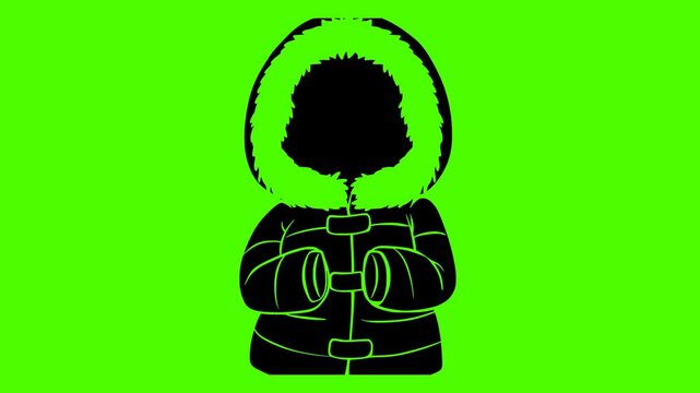 winter illustration jacket silhouette video logo green icon screen outline fashion clothing clothes style wear coat design garment warm shape red vector graphic background
