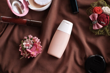 Minimalist Beauty Flatlay with Decorative Touch