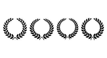 Four laurel wreaths, symbol of victory and success