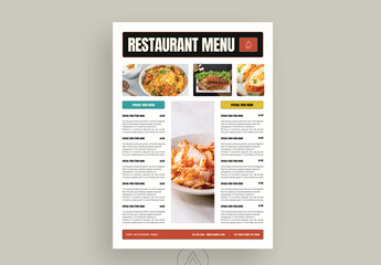 Resturant Menu Design Flyer Template