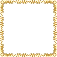 Simple Square Frame with White Background, Unique Frame, Amazing Border Frame and Unique Photo Frame, Golden Color Square Frame